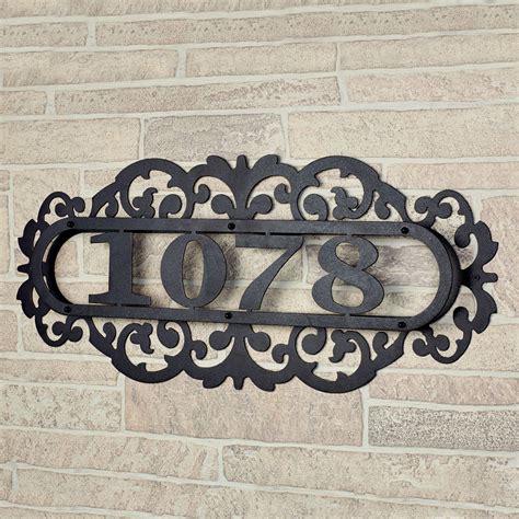 house signs black metal|decorative metal house numbers.